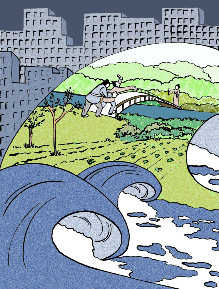 El rumor del oleaje, de Yukio Mishima. Ilustración de Marta Gómez-Pintado