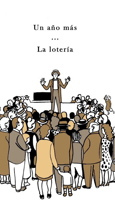 Ilustración de Marta Gómez-Pintado para "La lotería". de Shirley Jackson