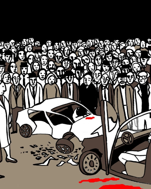 Ilustración de Marta Gómez-Pintado para "La multitud", de Ray Bradbury