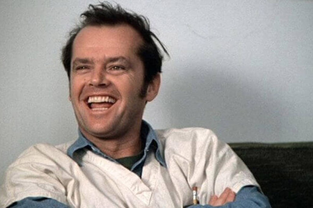Jack Nicholson en "Alguien voló sobre el nido del cuco".