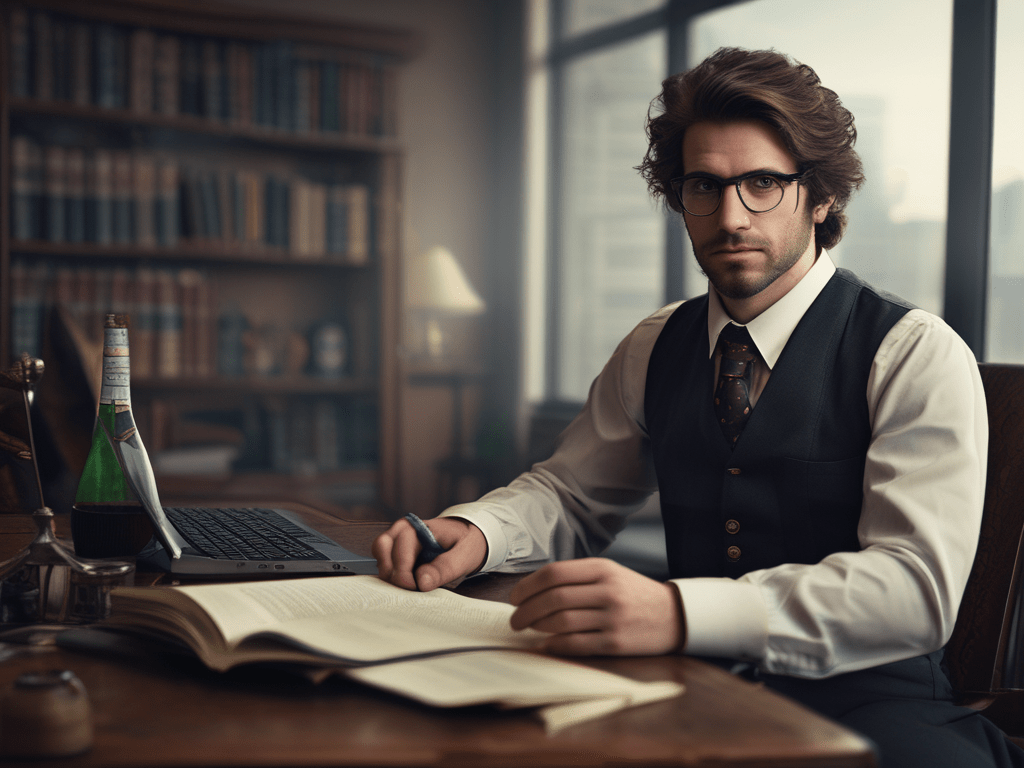 Un escritor odioso que viste bien (imagen generada por IA)